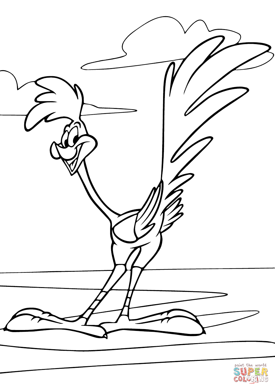 919x1300 Looney Tunes Road Runner Coloring Page Free Printable Coloring Pages
