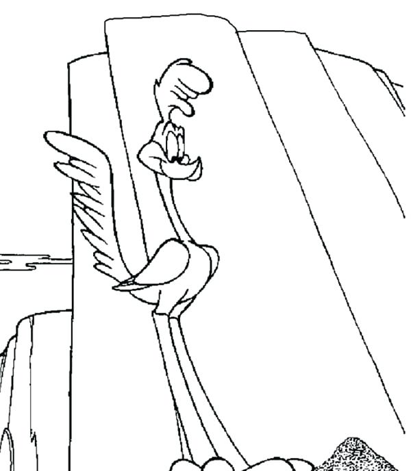 600x688 Road Runner Coloring Page Tunes Famous Character Roadrunner