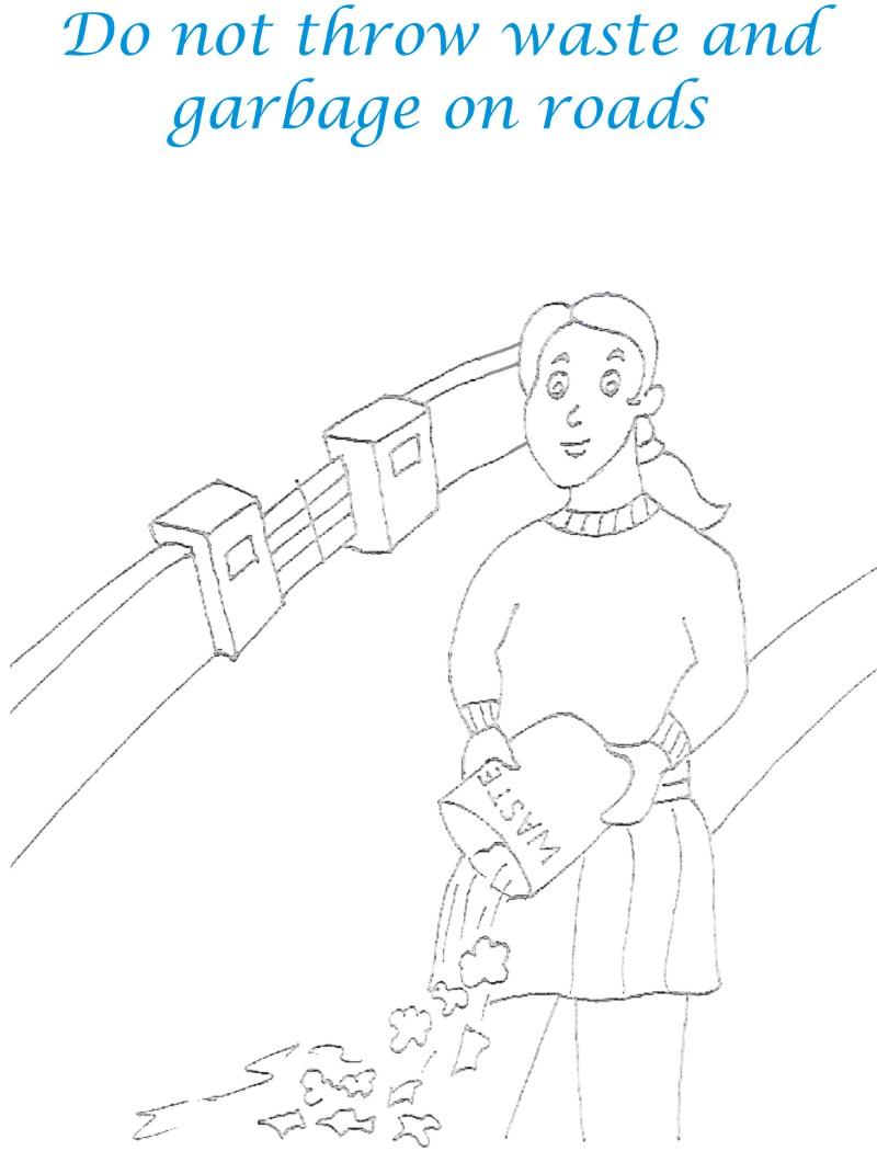 800x1050 Garbage On Roads Coloring Page