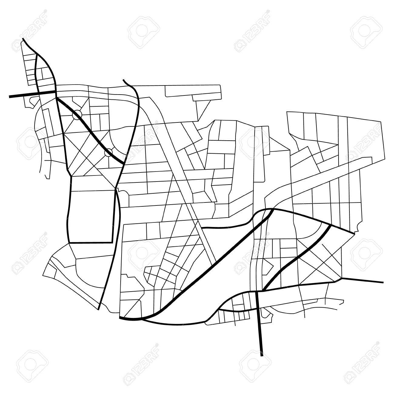 1300x1300 Raster Illustration City Map. Scheme Of Roads. Stock Photo