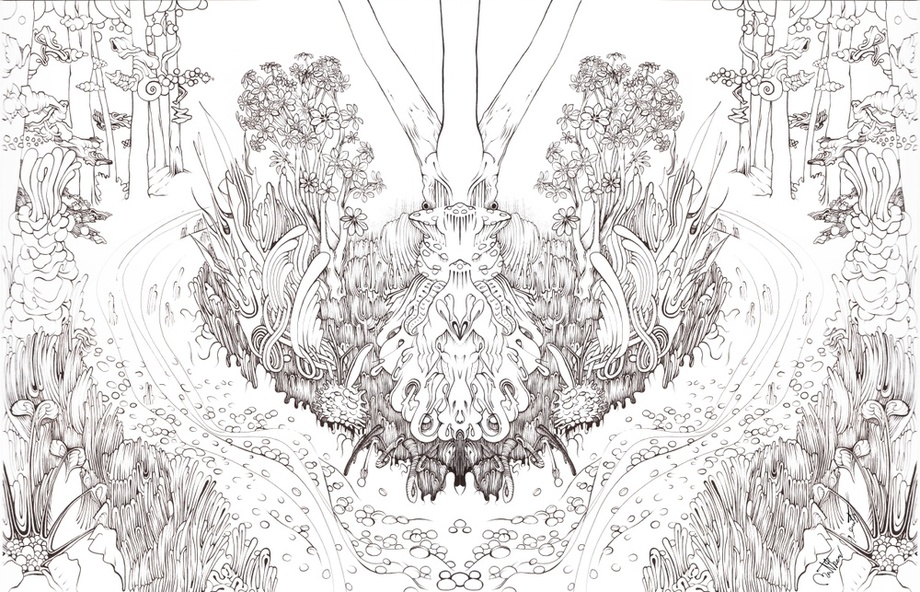 920x592 Two Roads Diverged In A Black And White Wood, An Art Print By