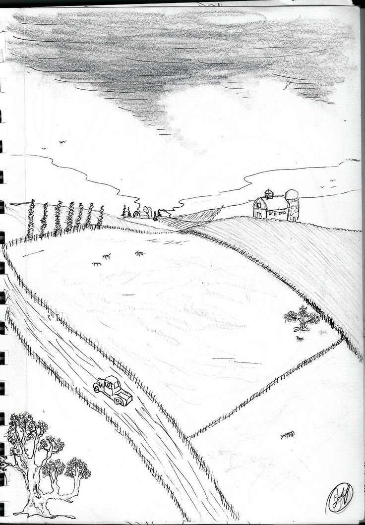736x1059 Country Roads My Drawings Drawings