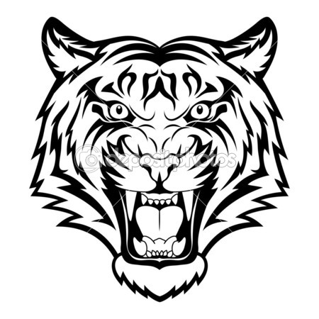 450x450 Tiger Face Stock Vector