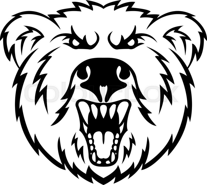 800x717 Angry Bear Head Symbol Stock Vector Colourbox