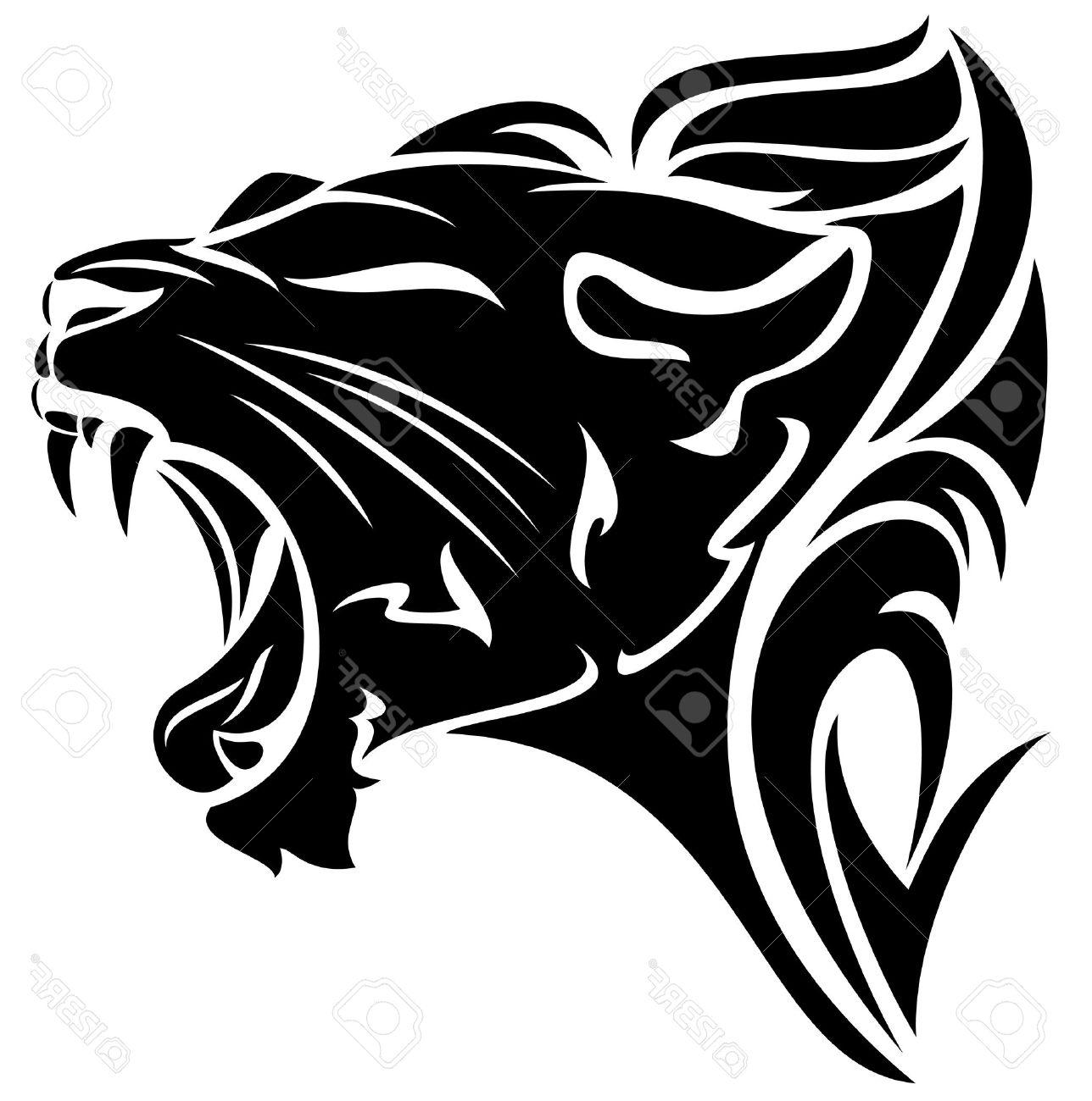 1288x1300 Best Free Roaring Lion Black And White Tribal Design Stock Vector