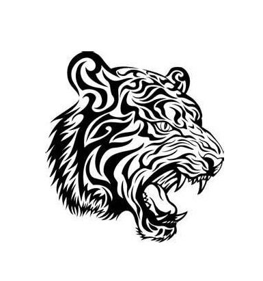 385x411 Drawn Tiger Side View