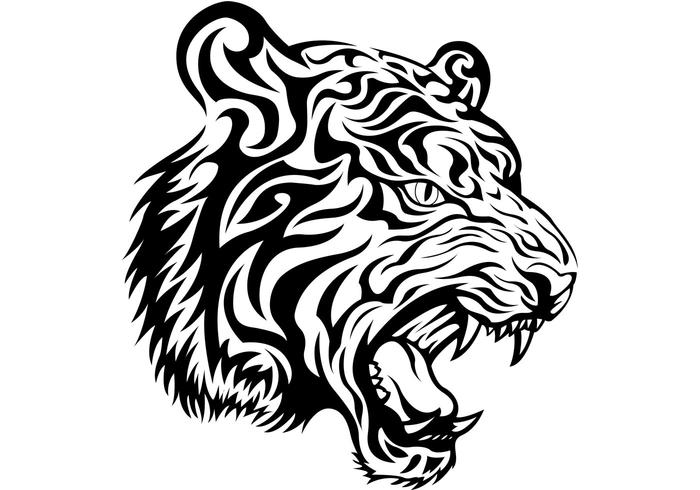 700x490 Free Tribal Tiger Vector