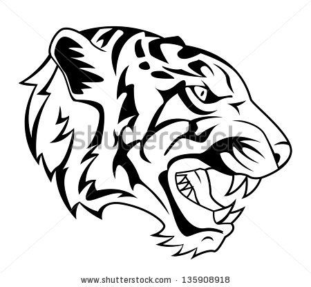 450x415 44 Best Roaring Tiger Head Tattoo Drawing Images