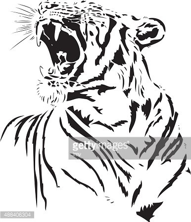 386x448 Tiger Roar Premium Clipart