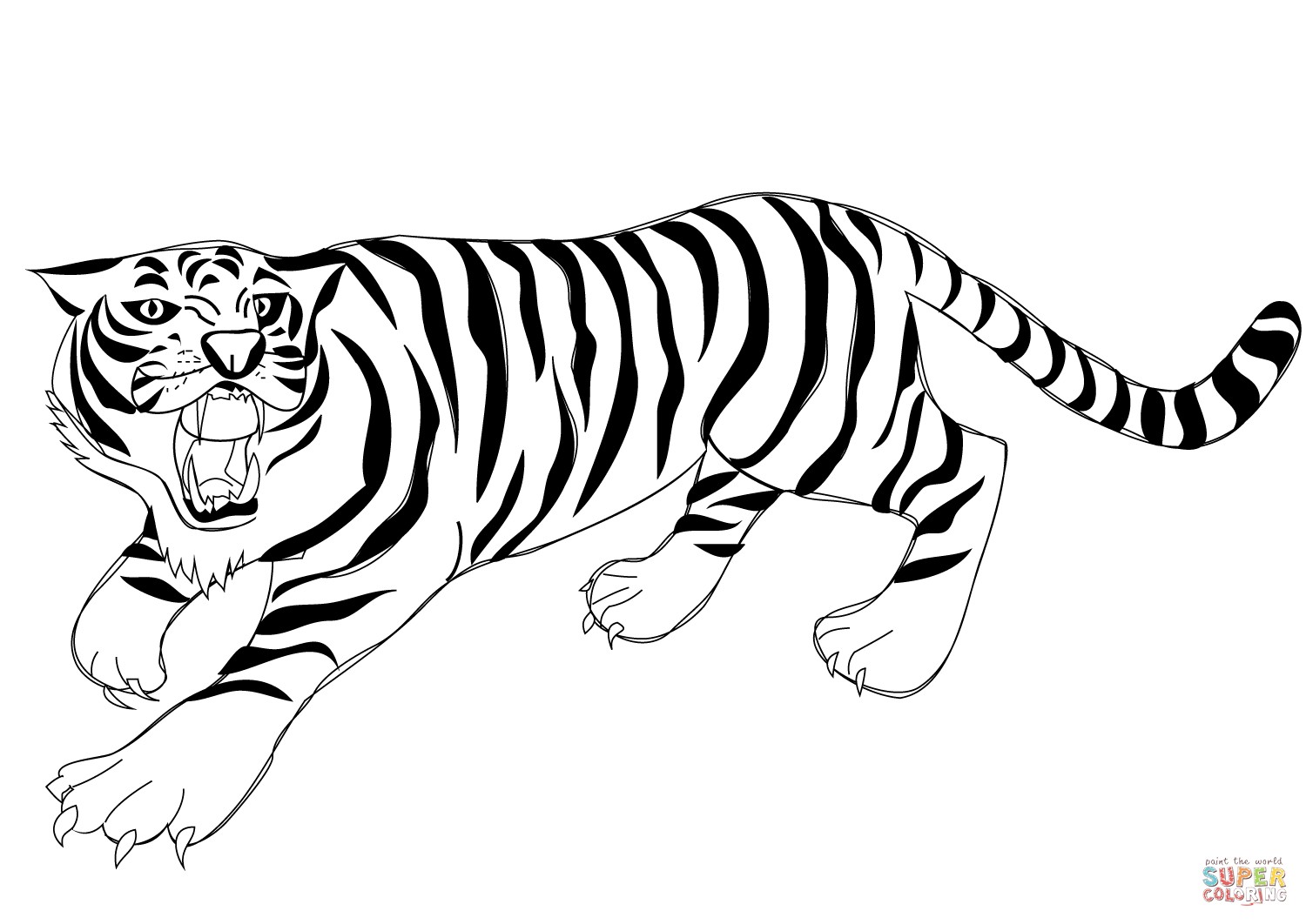 1500x1062 Coloring Pages Printable Tiger Best Of Roaring Tiger Coloring Page