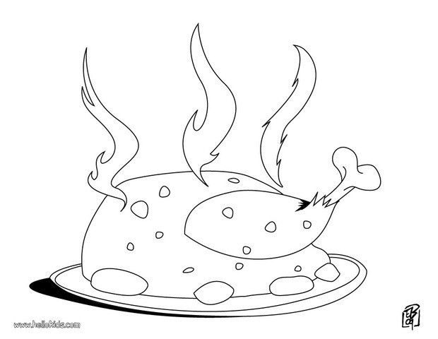 620x480 Cooked Chicken Coloring Page Image Clipart Images