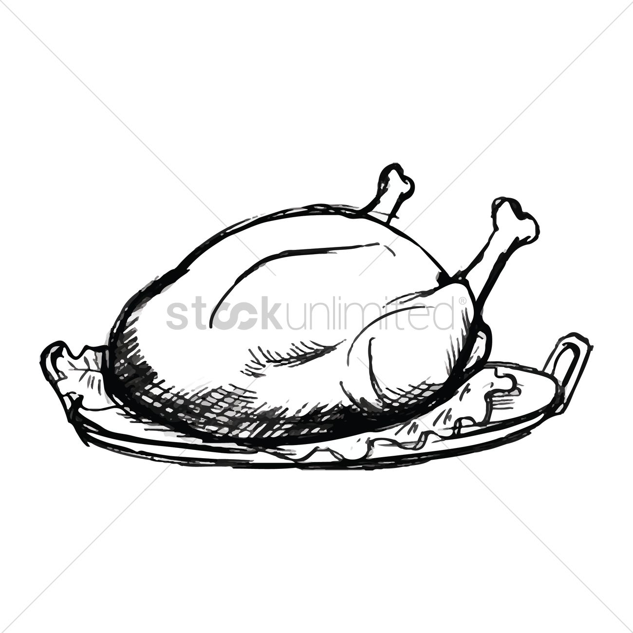 1300x1300 Roasted Chicken Vector Image