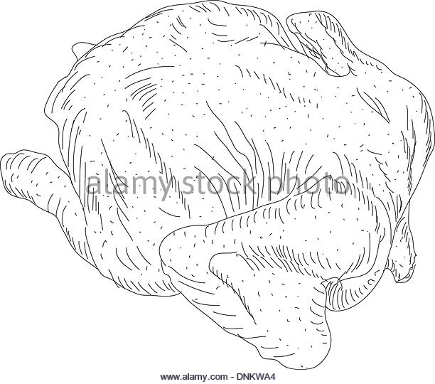 612x540 Whole Roasted Chicken Christmas Dinner Black And White Stock