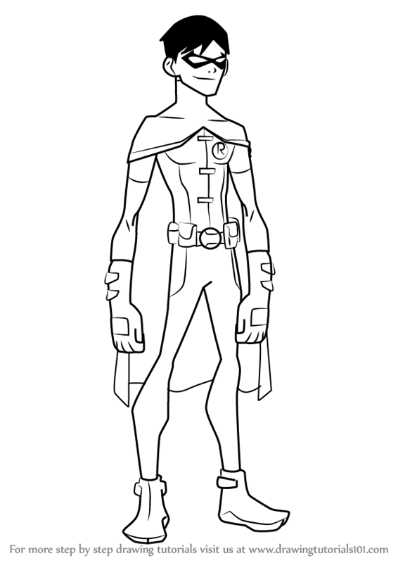 566x800 Learn How To Draw Robin From Young Justice (Young Justice) Step By