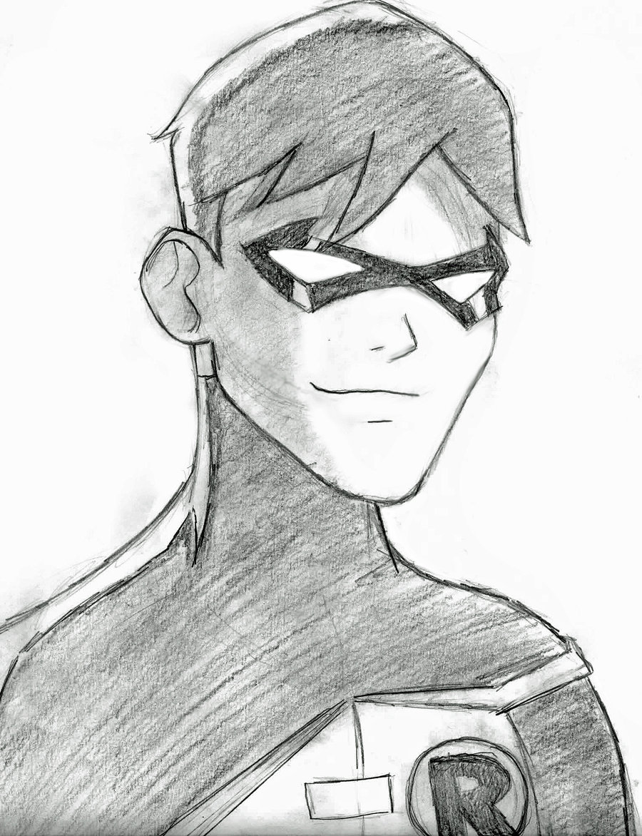 900x1172 Young Justice Robin Bandw By Gamerzzon