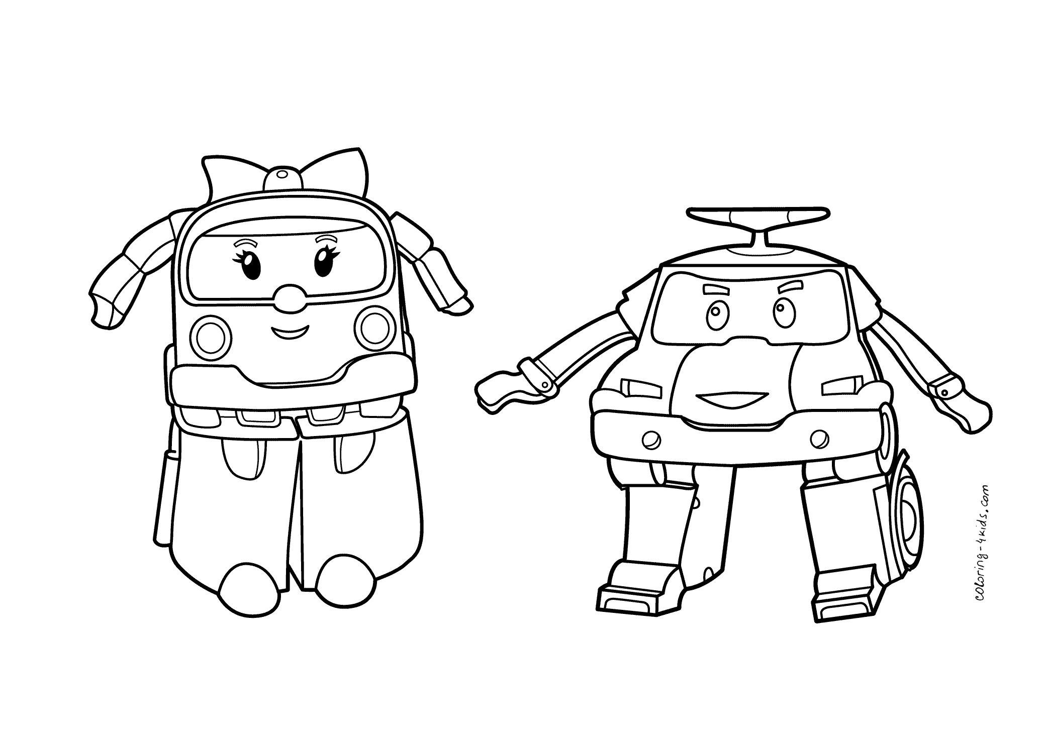 2079x1483 Robocar Poli Coloring Pages Poli And Amber For Kids, Printable