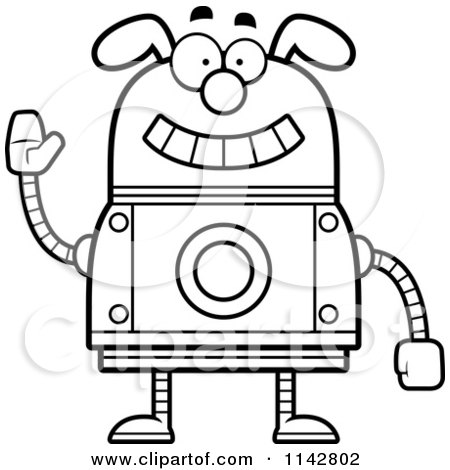 450x470 Clipart Waving Dog Robot