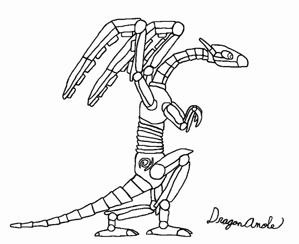 600x490 Robot Dragon Lineart By Dragonanole
