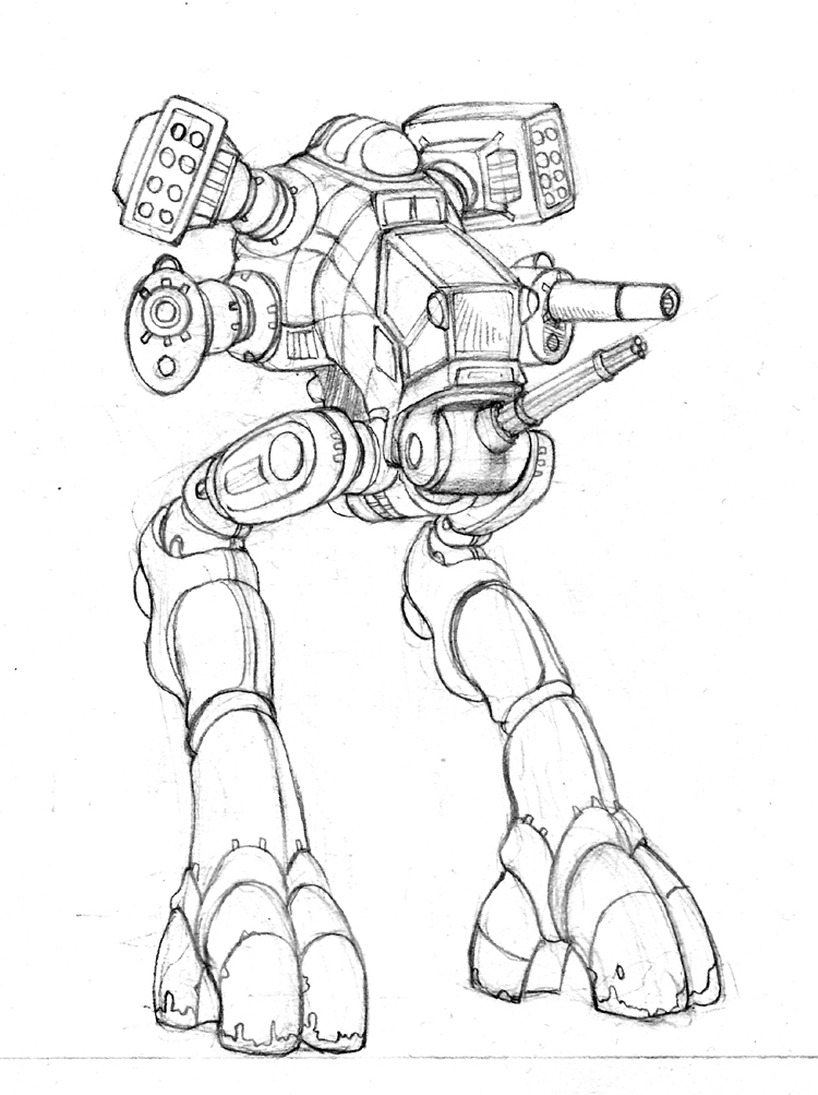 750x1003 Single 3 4 Robot Design By Solomon Russell