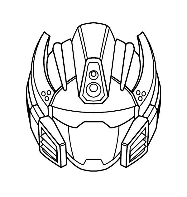 600x632 Create A Futuristic Robot Helmet In A Line Art Style In Adobe