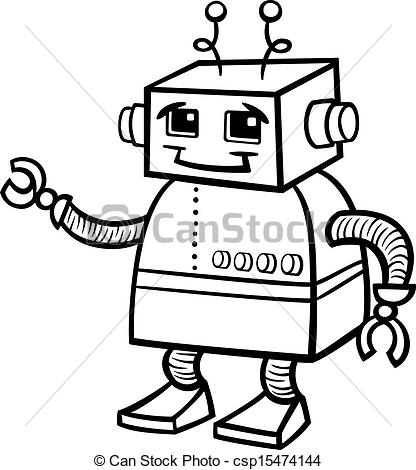 416x470 Drawing Clipart Robot