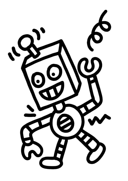 424x600 Robot Curls' Original Drawing Mrdoodleshop
