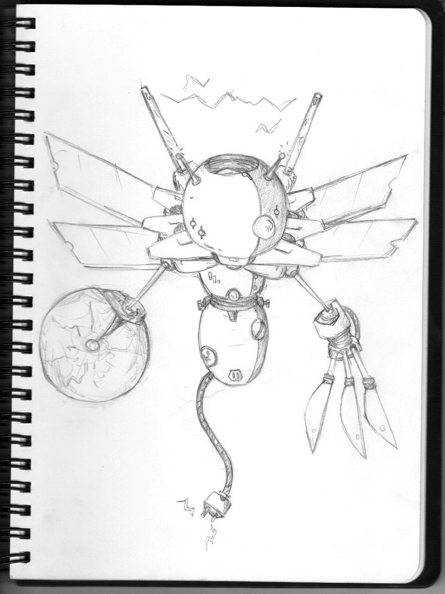 900x1200 Butterfly Robot By Robot Drawing Club