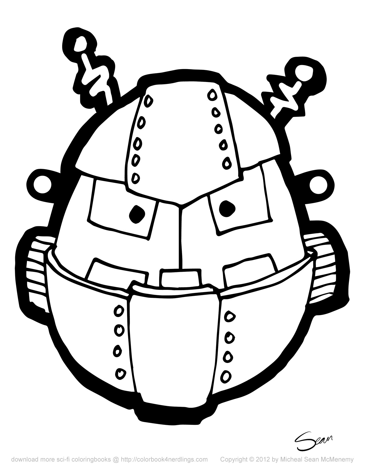 1275x1650 8 Free Robot Halloween Masks Colorbook 4 Nerdlings