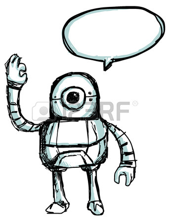 344x450 Robot Sketch Royalty Free Cliparts, Vectors, And Stock