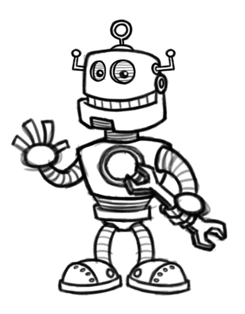 500x640 Robot Cartoon Character Mascot Design