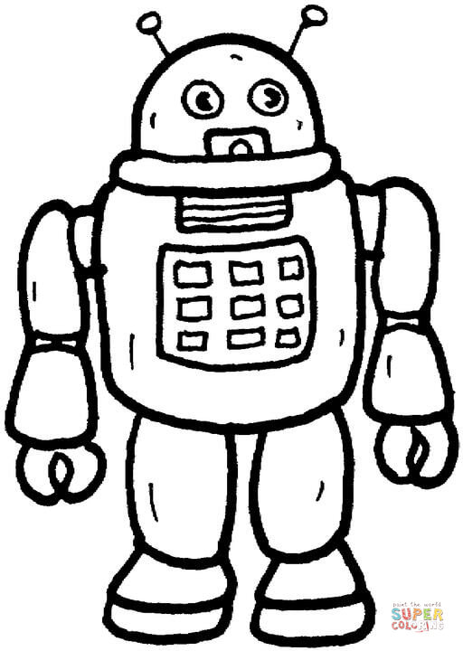 512x720 Robot Coloring Page Free Printable Coloring Pages