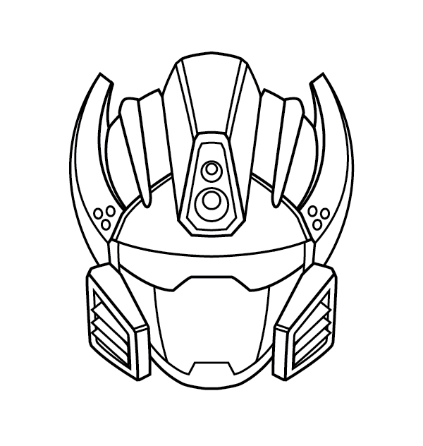 600x632 Create A Futuristic Robot Helmet In A Line Art Style In Adobe