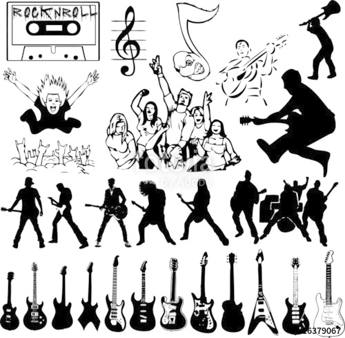 500x489 Rock'N Roll Collage (Vector) Stock Image And Royalty Free Vector