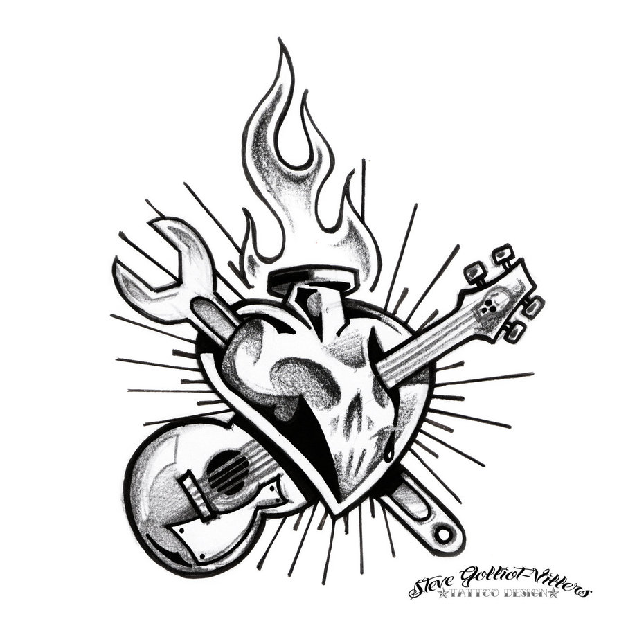 894x894 Rock N Roll Heart By Stevegolliotvillers