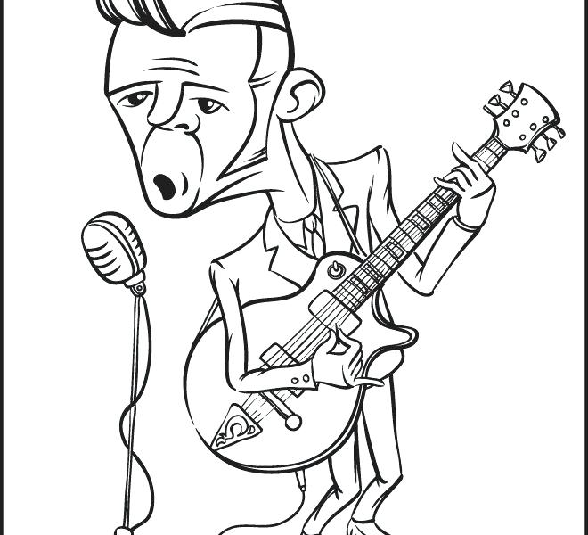 660x600 Rock N Roll Coloring Pages Vector Conceptual Illustration