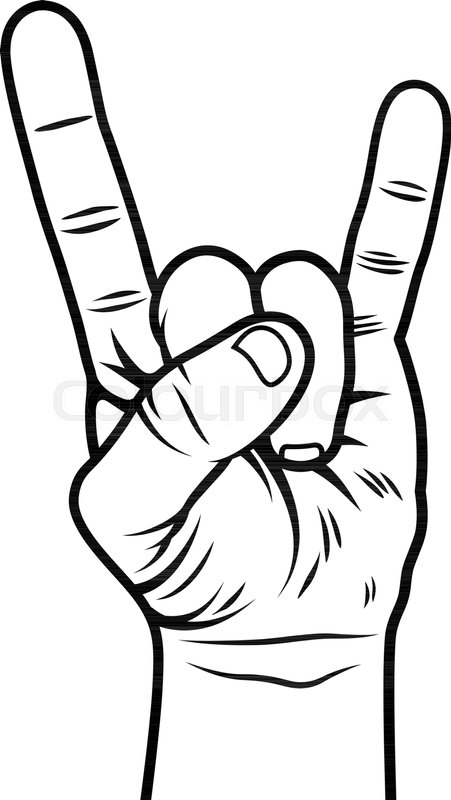 Rock And Roll Hand Drawing at GetDrawings | Free download