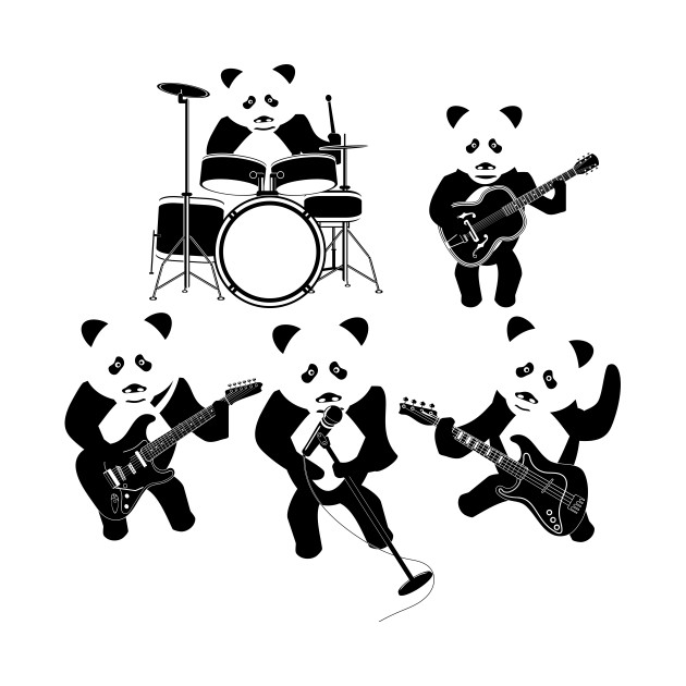 630x630 Panda Bear Rock Band