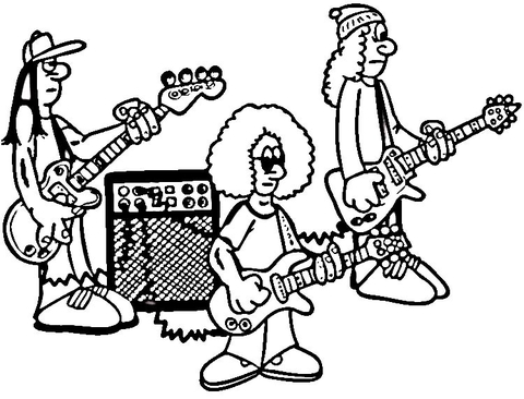 480x366 Rock Band On Rehearsal Coloring Page Free Printable Coloring Pages