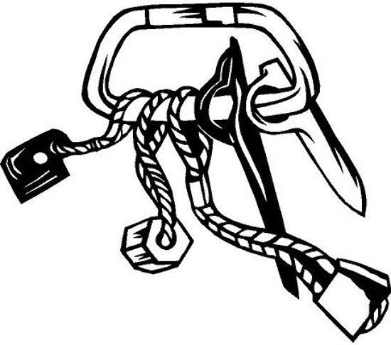 550x486 Rock Climbing Gear Diecut Decal Car Window Wall By Beemountainva