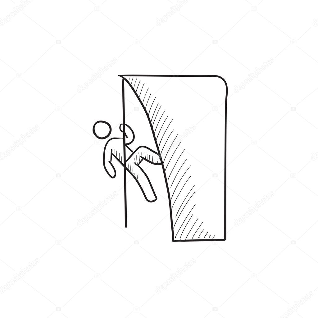 1024x1024 Rock Climber Sketch Icon. Stock Vector Rastudio