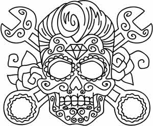 300x247 Rockabilly Skull Urban Threads Unique And Awesome Embroidery