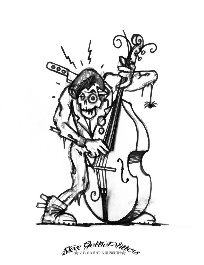 786x1017 Rockabilly Zombie Tattoo Sketch By Stevegolliotvillers