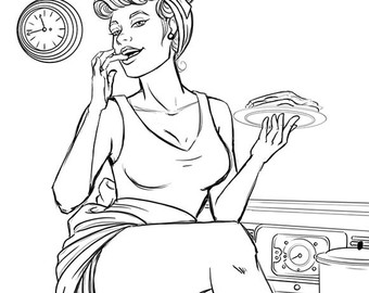 340x270 Valentine Pin Up Girl Sketch