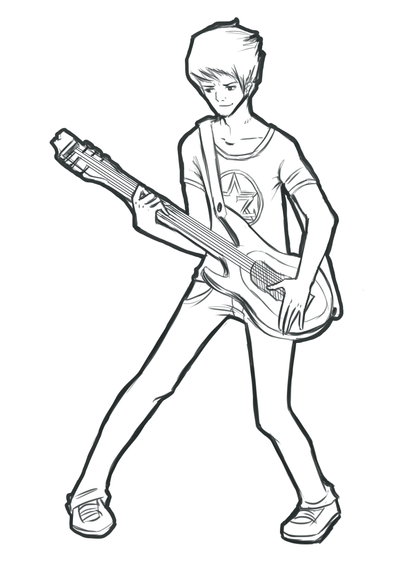 838x1187 Rocker Free Lineart By Crazy Lunar Girl