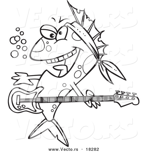 600x620 Vector Of A Cartoon Rocker Fish