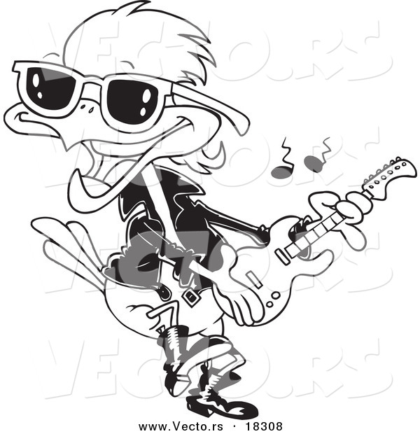 600x620 Vector Of A Cartoon Rocker Robin