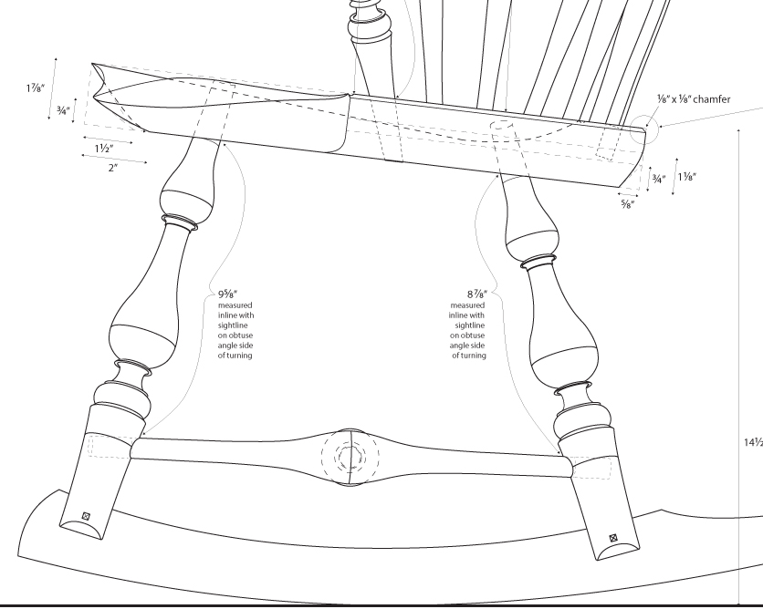 836x668 Full Scale Drawings How To Make A Continuous Arm Rocker