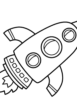 300x421 Rocket Coloring Pages For Kids, Printable Free
