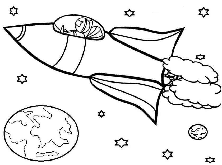840x626 Rocket Ship Coloring Page Simple Drawing Board Weekly