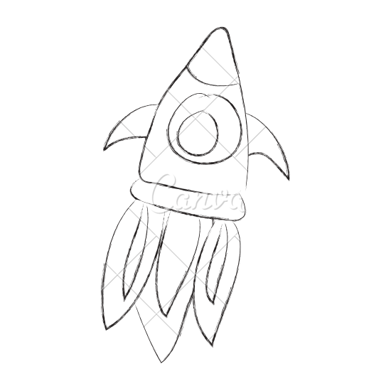 550x550 Flying Rocket Drawing Icon